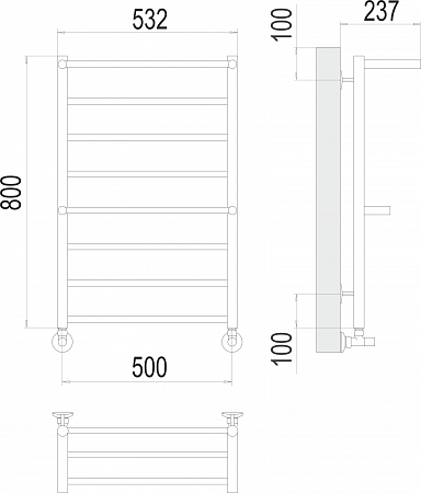 Анкона П8 500х800 Полотенцесушитель  TERMINUS Тольятти - фото 3