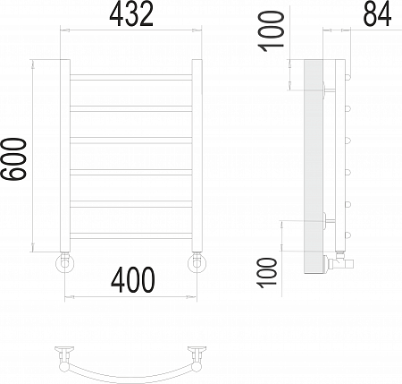 Классик П6 400х600 Полотенцесушитель  TERMINUS Тольятти - фото 3