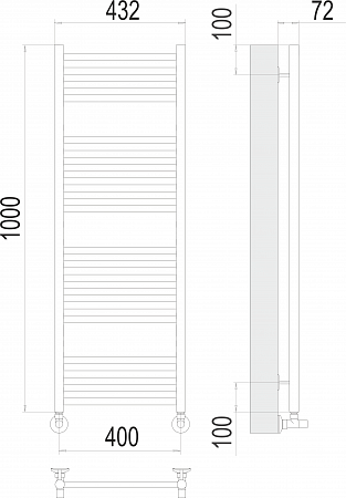 Аврора П20 400х1000 Полотенцесушитель  TERMINUS Тольятти - фото 3