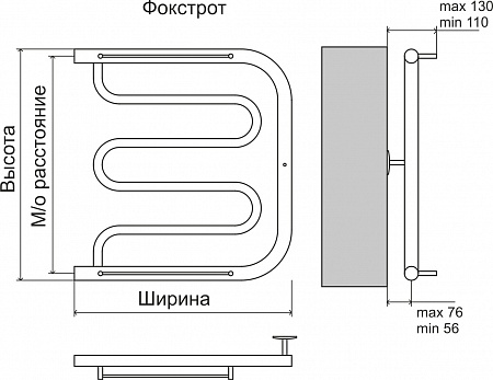 Фокстрот AISI 32х2 500х400 Полотенцесушитель  TERMINUS Тольятти - фото 4