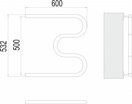 М-обр AISI 32х2 500х600 Полотенцесушитель  TERMINUS Тольятти - фото 3