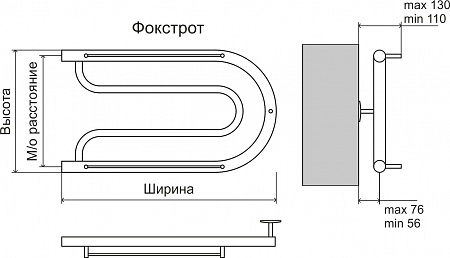 Фокстрот AISI 32х2 320х700 Полотенцесушитель  TERMINUS Тольятти - фото 3