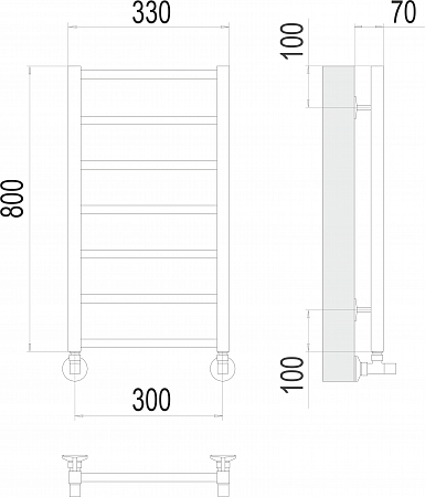 Контур П7 300х800 Полотенцесушитель  TERMINUS Тольятти - фото 3