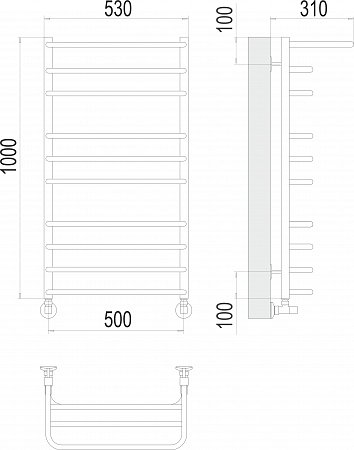 Арктур П10 500х1000 Полотенцесушитель  TERMINUS Тольятти - фото 3