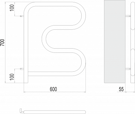 Электро 25 F-обр 600х600 поворотный Полотенцесушитель TERMINUS Тольятти - фото 3
