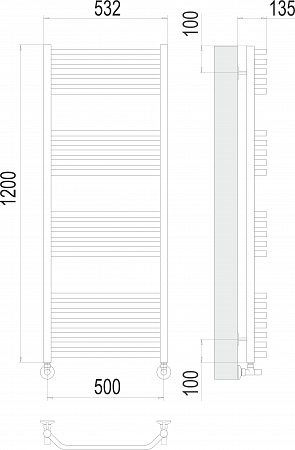 Виктория П22 500х1200 Полотенцесушитель  TERMINUS Тольятти - фото 3