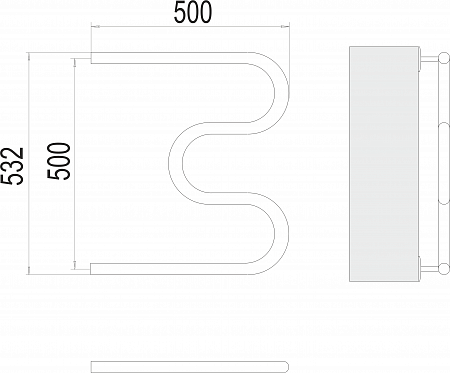 М-обр AISI 32х2 500х500 Полотенцесушитель  TERMINUS Тольятти - фото 3