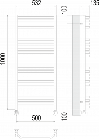 Виктория П20 500х1000 Полотенцесушитель  TERMINUS Тольятти - фото 3