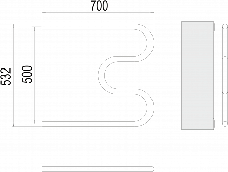 М-обр AISI 32х2 500х700 Полотенцесушитель  TERMINUS Тольятти - фото 3