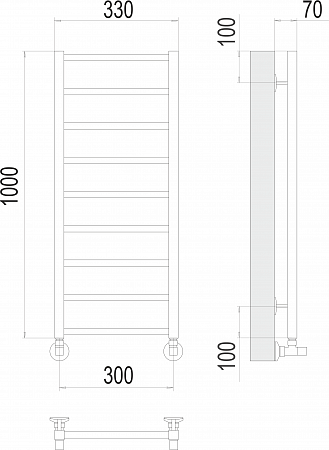 Контур П9 300х1000 Полотенцесушитель  TERMINUS Тольятти - фото 3