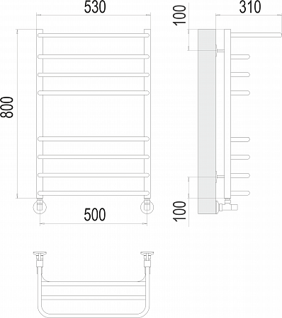 Арктур П8 500х800 Полотенцесушитель  TERMINUS Тольятти - фото 3