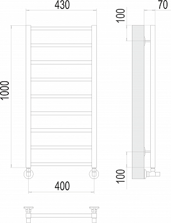 Контур П9 400х1000 Полотенцесушитель  TERMINUS Тольятти - фото 3