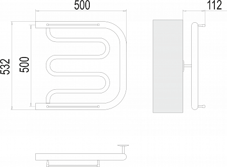 Фокстрот БШ 500х500 Полотенцесушитель  TERMINUS Тольятти - фото 3